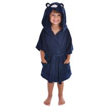 Roupão Infantil Manga Curta Atoalhado com Capuz Ursinho Marinho Everly Roupão Infantil Manga Curta Atoalhado com Capuz Ursinho Marinho Everly