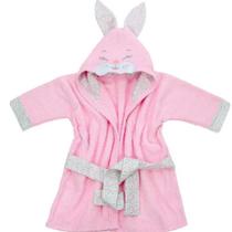 Roupão infantil manga longa algodão bordado baby joy ref:0415290101 0 á 03 anos