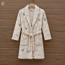 Roupão Infantil Menino e Menina Microfibra Plush Frio Inverno Super Macio Com Bolso Várias Estampas