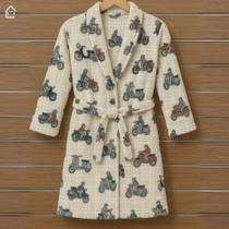 Roupão Infantil Menino e Menina Microfibra Plush Frio Inverno Super Macio Com Bolso Várias Estampas