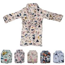 Roupão Infantil Microfibra Camesa Tamanho M Crianças 8 a 10 Anos Várias Cores e Estampas Plush Original Hobby Hobe Robe