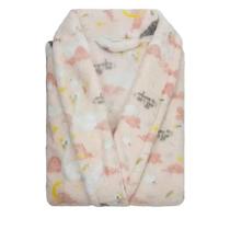 Roupão Infantil Microfibra Passaros rosa Camesa Tamanho G Roupão Infantil Microfibra Passaros rosa Camesa Tamanho G