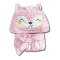 Roupão infantil raposa rosa bebê 5-6 anos