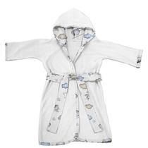 Roupão Infantil Tecebem Com Capuz Malha Kim Plush Atoalhado Branco