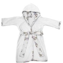 Roupão Infantil Tecebem Com Capuz Malha Meg Plush Atoalhado Branco