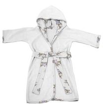 Roupão Infantil Tecebem Com Capuz Malha Plush Atoalhado Meg 88% Algodão 12% Poliéster Branco