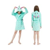 Roupão Kigurumi Infantil Com Estampa De Estrelas Azuis E Unicórnio Para Meninas, Pijamas E Camisolas