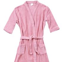 Roupão Kimono Microfibra Plush Antipilling Antialérgico Chronos M - Veludo Rosa