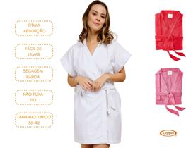 Roupão liso felpudo feminino tam. único (36-42) lepper-modelo curto Roupão liso felpudo feminino tam. único (36-42) lepper-modelo curto