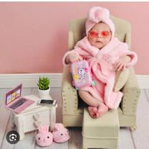 roupão mais touca infantil pra mêsversário e ensaio fotográfrico.