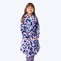 Roupão Manga Longa Soft Onça Infantil Menina Puket 030402861 Roupão Manga Longa Soft Onça Infantil Menina Puket 030402861