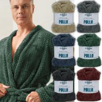 Roupão Masculino Adulto Pollo Microfibra Flannel Manga Longa