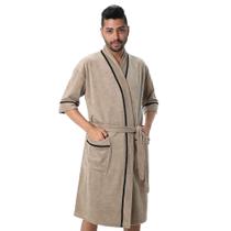 Roupão Masculino em Atoalhado com Viés - Puff - Caqui - P