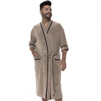 Roupão Masculino em Atoalhado com Viés - Puff - Caqui - P