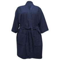Roupão Masculino Feminino em Microfibra Macio Robe Hobby Inverno Tam GG Azul