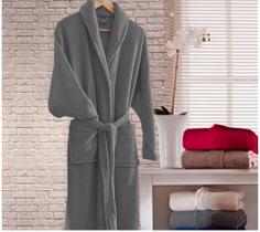 Roupão Microfibra Corttex Inverno Frio Unissex - Chumbo Roupão Microfibra Corttex Inverno Frio Unissex - Chumbo