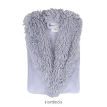 Roupão Microfibra Gola Pelos Manga Longa Sofisticado Inverno