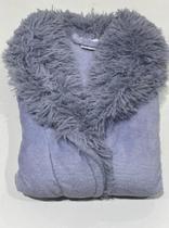 Roupão Microfibra Gola Pelos Sofisticata Hortência Lilás Claro