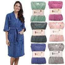 Roupão Microfibra Plush Inverno Frio Toque Macio Unissex