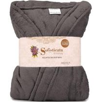 Roupão Microfibra Plush Inverno Frio Toque Macio Unissex Cor:Cinza UrbanoTamanho:M Roupão Microfibra Plush Inverno Frio Toque Macio Unissex Cor:Cinza UrbanoTamanho:M