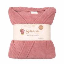 Roupão Microfibra Plush Inverno Frio Toque Macio Unissex Cor:Rosa BlushTamanho:M