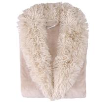 Roupão Microfibra Sofisticata Gola Com Pelos Cor: Baunilha G Roupão Microfibra Sofisticata Gola Com Pelos Cor: Baunilha G