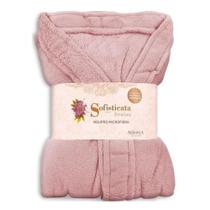 Roupão Microfibra Sofisticata Premium Rosa Retrô G