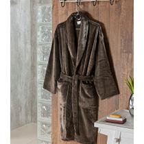 Roupão Microfibra Toque de Seda Chocolate M Niazitex