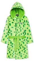 Roupão Minecraft Fluffy Fleece para meninos verdes de 11 a 12 anos Roupão Minecraft Fluffy Fleece para meninos verdes de 11 a 12 anos