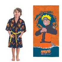 Roupão Naruto Infantil Aveludado+toalha De Banho Premium
