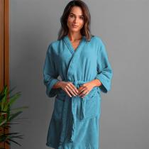 Roupão Plush Microfibra Kimono Unissex Feminino e Masculino Atlântica Tamanho M - Emcompre