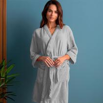 Roupão Plush Microfibra Kimono Unissex Feminino e Masculino Platinaa Atlântica - Emcompre