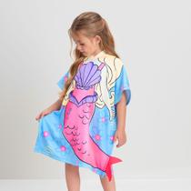 Roupão Poncho de Praia Infantil com Capuz Sereia Azul Cool Up Baby Roupão Poncho de Praia Infantil com Capuz Sereia Azul Cool Up Baby