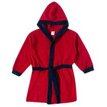 Roupão Praia Bebê e Infantil Atoalhado com Capuz Vermelho Tip Top