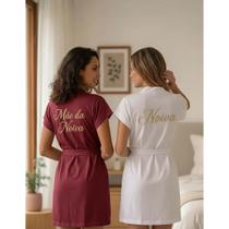 Roupão Robe Hobby Noiva + Mae Da Noiva Tecido Sem Brilho