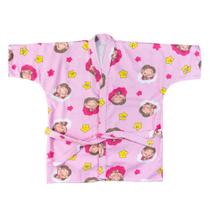Roupão rosa claro para bebê estampado mônica baby Roupão rosa claro para bebê estampado mônica baby