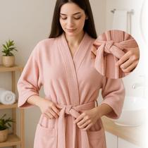 Roupão Saída de Banho Cores Unissex 100% Algodão com Bolsos