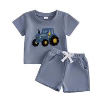 Roupas Amiblvowa Toddler Baby Boy Summer, 2 peças, roupa azul Roupas Amiblvowa Toddler Baby Boy Summer, 2 peças, roupa azul