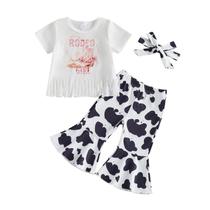 Roupas Babieshouse Western Baby Girl Romper Cow Print 2-3T