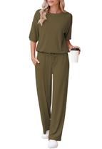 Roupas de 2 peças e conjuntos de lounge AOHITE Women Pickle Green XL