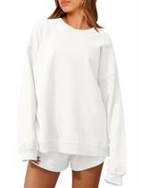 Roupas de 2 peças, moletom feminino Tankaneo, branco de grandes dimensões