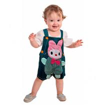 Roupas De Bebê Jardineira Brim Jeans Cachorrinho Infantil Roupas De Bebê Jardineira Brim Jeans Cachorrinho Infantil