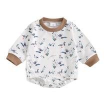 Roupas de bebê Pudcoco Duck Hunting Sweatshirt Romper 6-12M