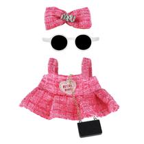Roupas de boneca Muomdid 17 cm, elegante vestido preto, roupas rosa