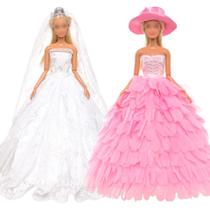 Roupas de boneca Vestido de noiva branco BARWA com véu para boneca de 11,5 polegadas Roupas de boneca Vestido de noiva branco BARWA com véu para boneca de 11,5 polegadas