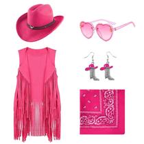 Roupas de cowgirl Dwieey para meninas e crianças, 6 peças de Halloween 9-10 T