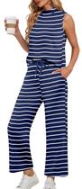 Roupas de duas peças Lepunuo Women Stripe Summer Lounge