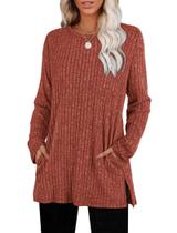 Roupas de outono para mulheres, suéteres longos de 2025, blusas boho básicas, plus size, roupas modernas, camisas de inverno e Halloween, caramelo, L Roupas de outono para mulheres, suéteres longos de 2025, blusas boho básicas, plus size, roupas modernas, camisas de inverno e Halloween, caramelo, L