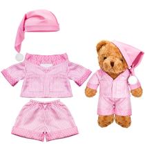 Roupas de pelúcia Civaner Stripe Bear 30-40 cm rosa
