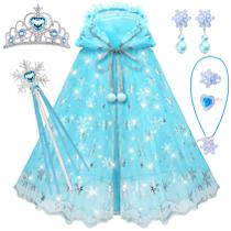 Roupas de vestir de princesa para meninas de 3 a 9 anos com acessórios